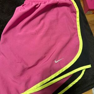Nike Fuchsia Shorts with Neon Yellow Trim
